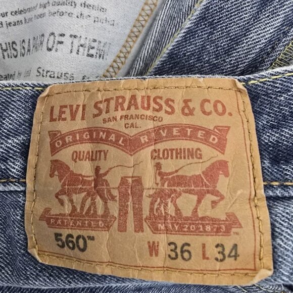 560 Men's Levi's Blue Denim Jeans Sz 36x34 - Picture 2 of 10